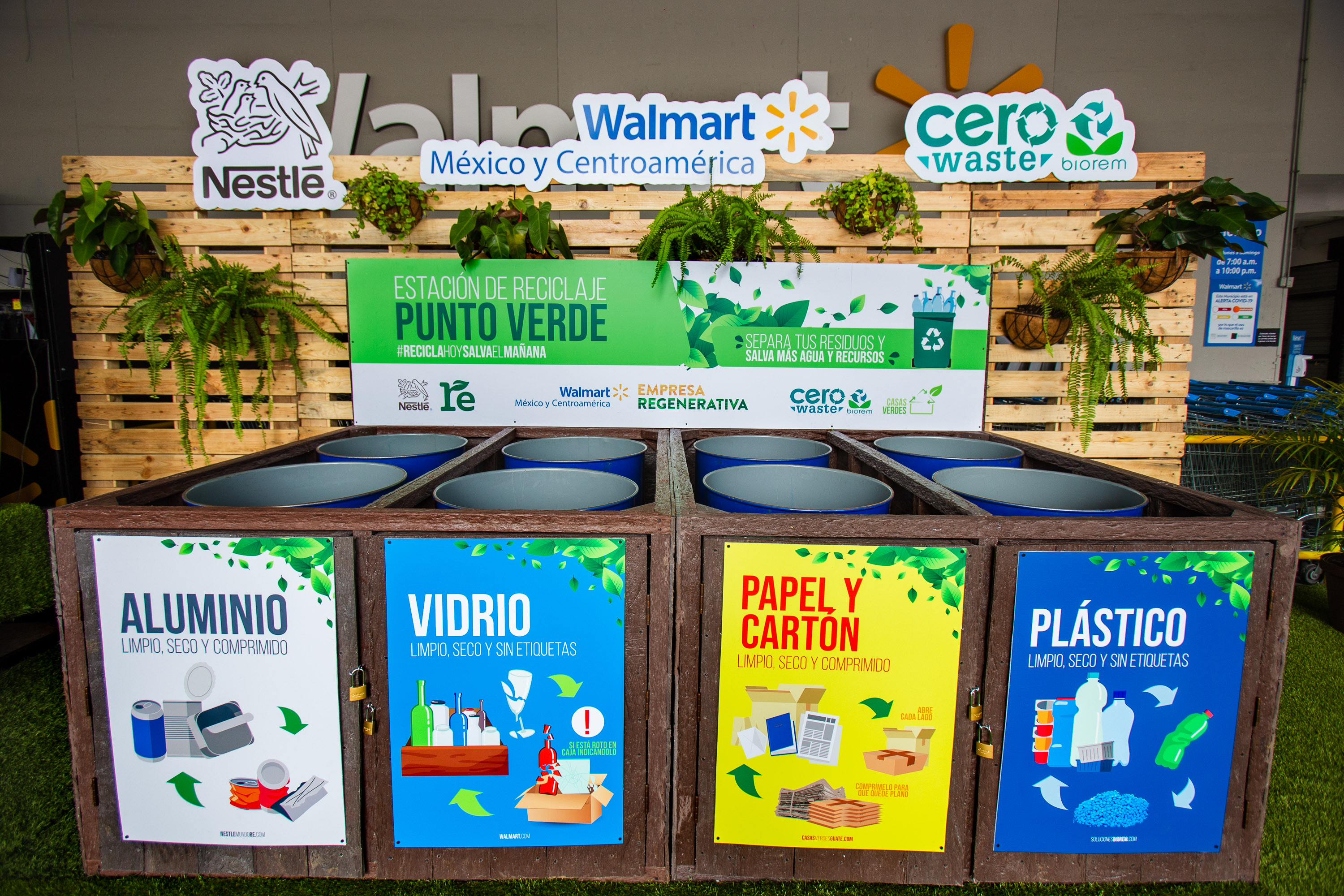 Walmart, Nestlé y Biorem se unen para crear la estación de reciclaje punto verde 2